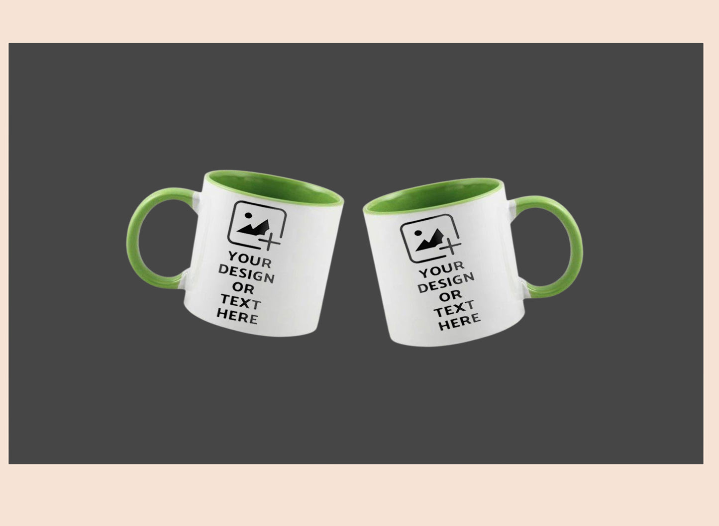 6oz mini light green colored mug with custom print – Great for kids or espresso by GiliGily