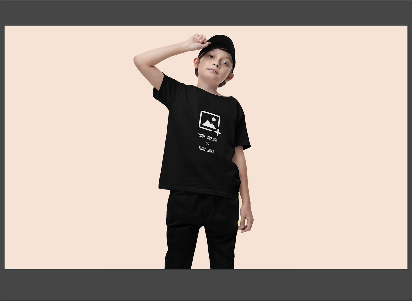 Personalized-black-kids-cotton-round-neck-tshirt-giligily-002