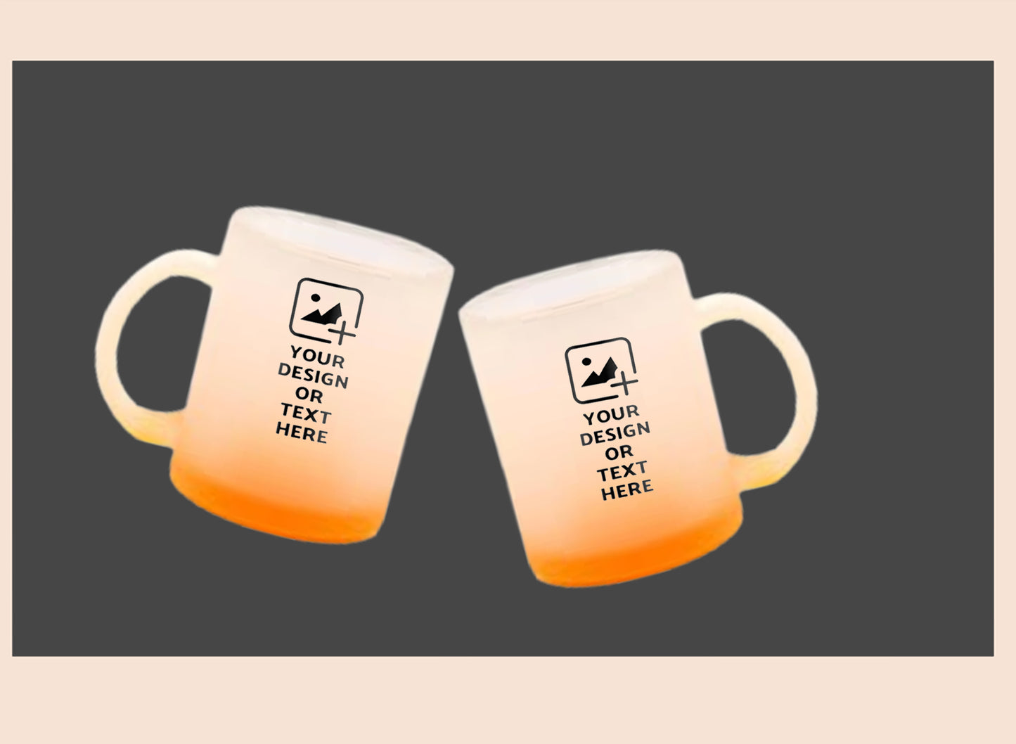 Frosted orange colored mug with personalized print – Elegant gift mug by GiliGily