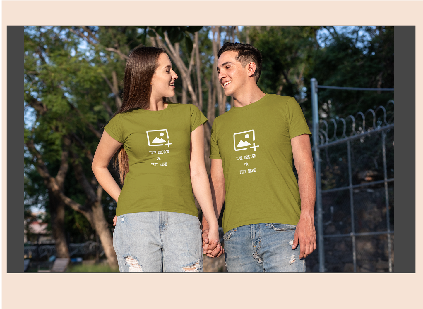 Personalized-olive-green-cotton-round-neck-t-shirt-giligily-001