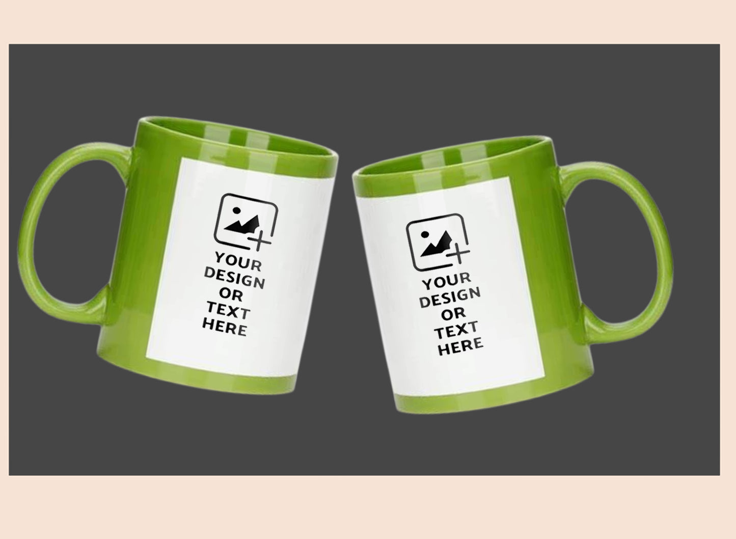 Patch design printed mug with personalization – Stylish gifting green mug by GiliGily.