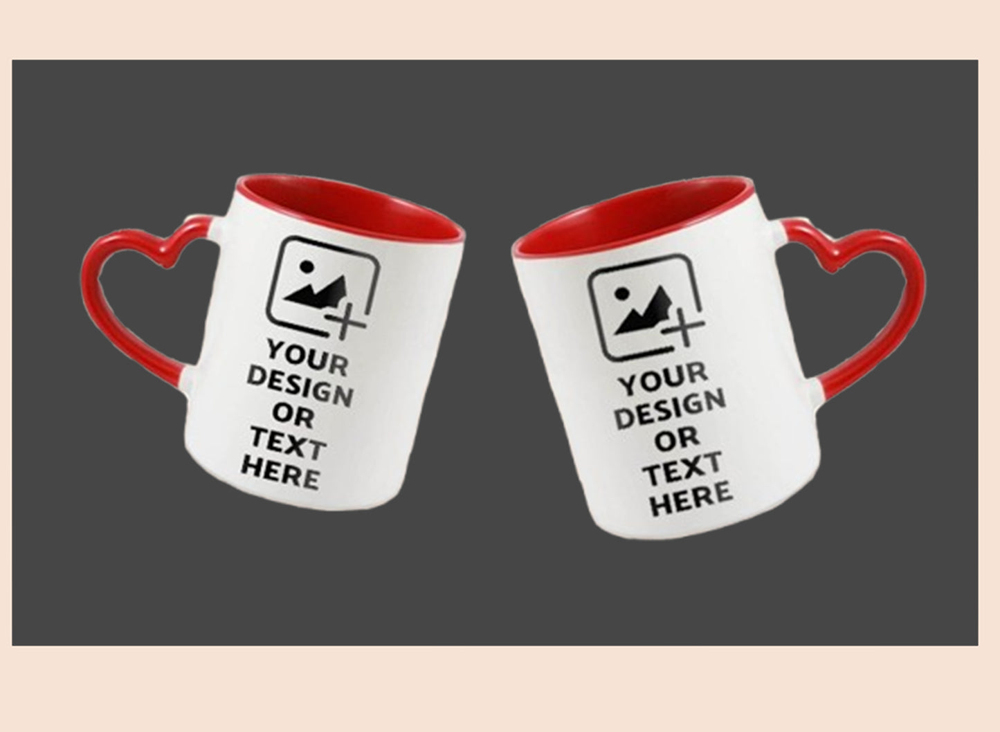 Red Heart handle mug with personalized message – Romantic gift by GiliGily
