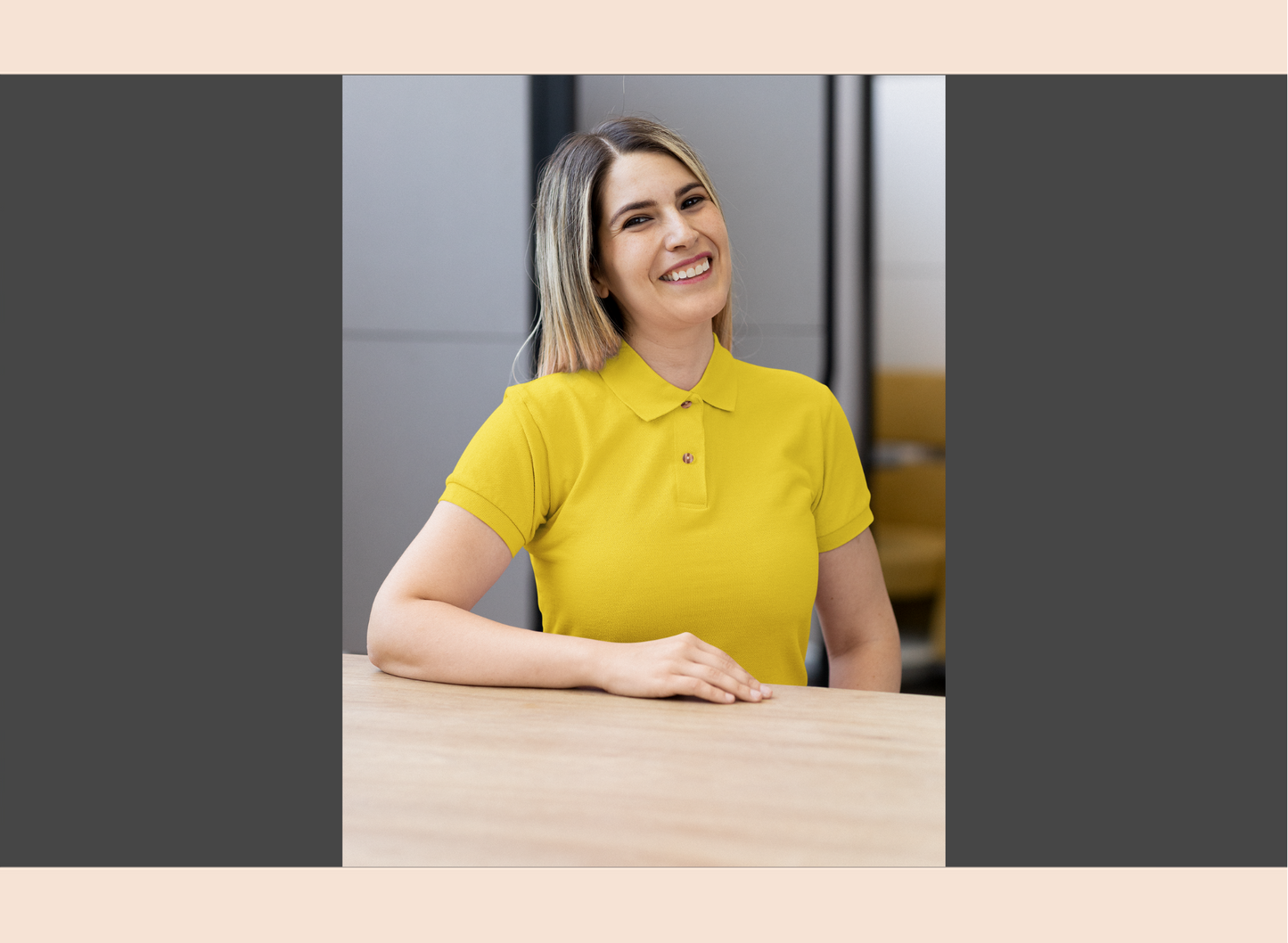 solid-poly-polo-yellow-woman-front