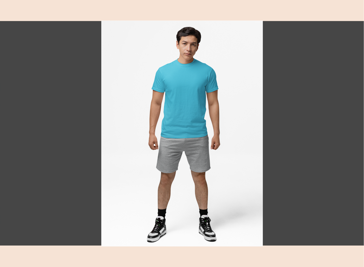 Sky Blue Cotton Round Neck T-Shirt – Solid & Customizable | GiliGily