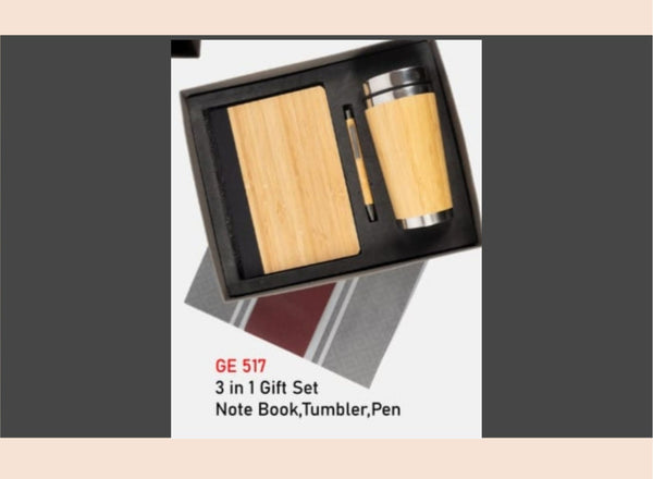 3 in 1 Gift Set – Notebook, Tumbler, Pen