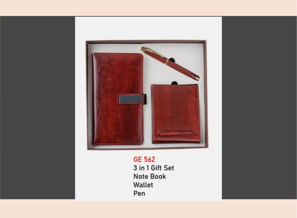 3 in 1 Gift Set – Notebook, Wallet, Pen