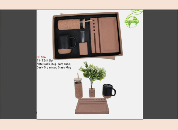 4 in 1 Gift Set (Notebook, Mug, Plant Tube, Desk Organiser, Glass Mug)