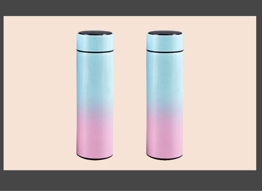 500ml rainbow temperature bottle with digital display printed gift flask GiliGily.