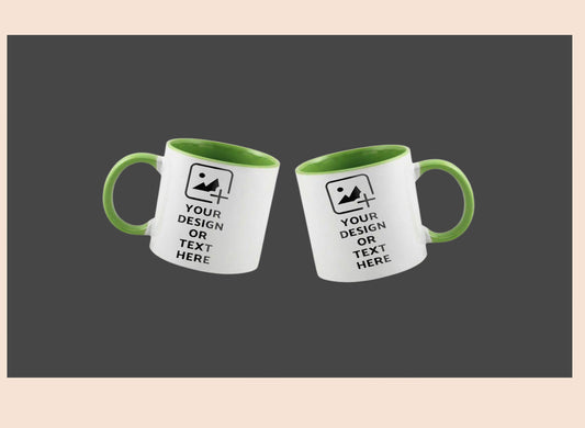 6oz mini light green colored mug with custom print – Great for kids or espresso by GiliGily
