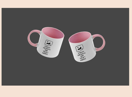 6oz mini pink colored mug with custom print – Great for kids or espresso by GiliGily