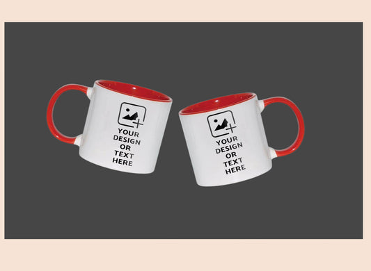 6oz mini red colored mug with custom print – Great for kids or espresso by GiliGily