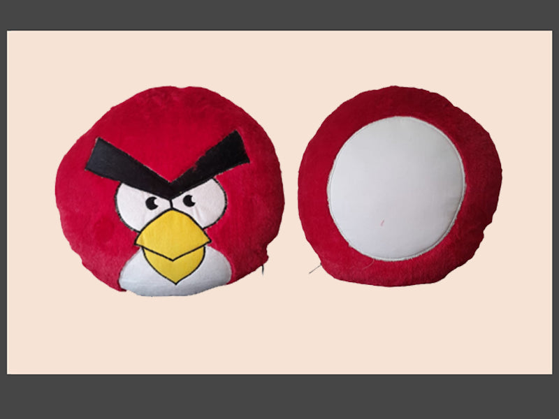 Angry Bird Face Cushion – Red Plush Round Pillow | GiliGily