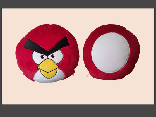 Angry Bird Face Cushion – Red Plush Round Pillow | GiliGily