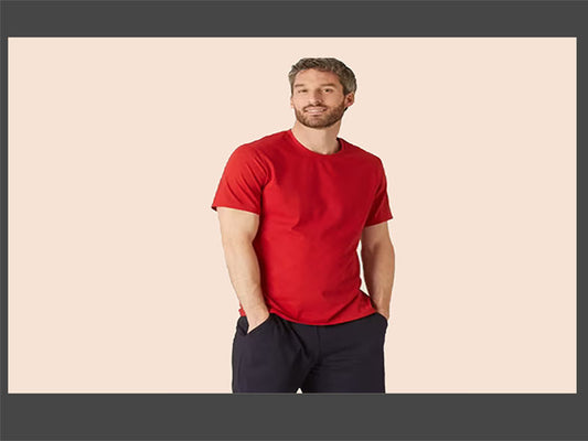 Classic Red Round Neck T-Shirt | Micro Poly | GiliGily