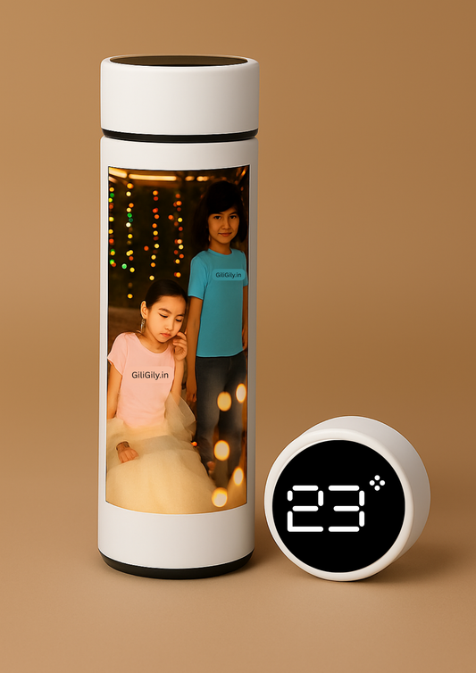 500 ml White Temperature Bottle – Custom Printed | GiliGily