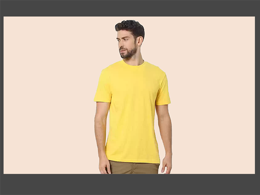 Classic Yellow Round Neck T-Shirt | Micro Poly |GiliGily