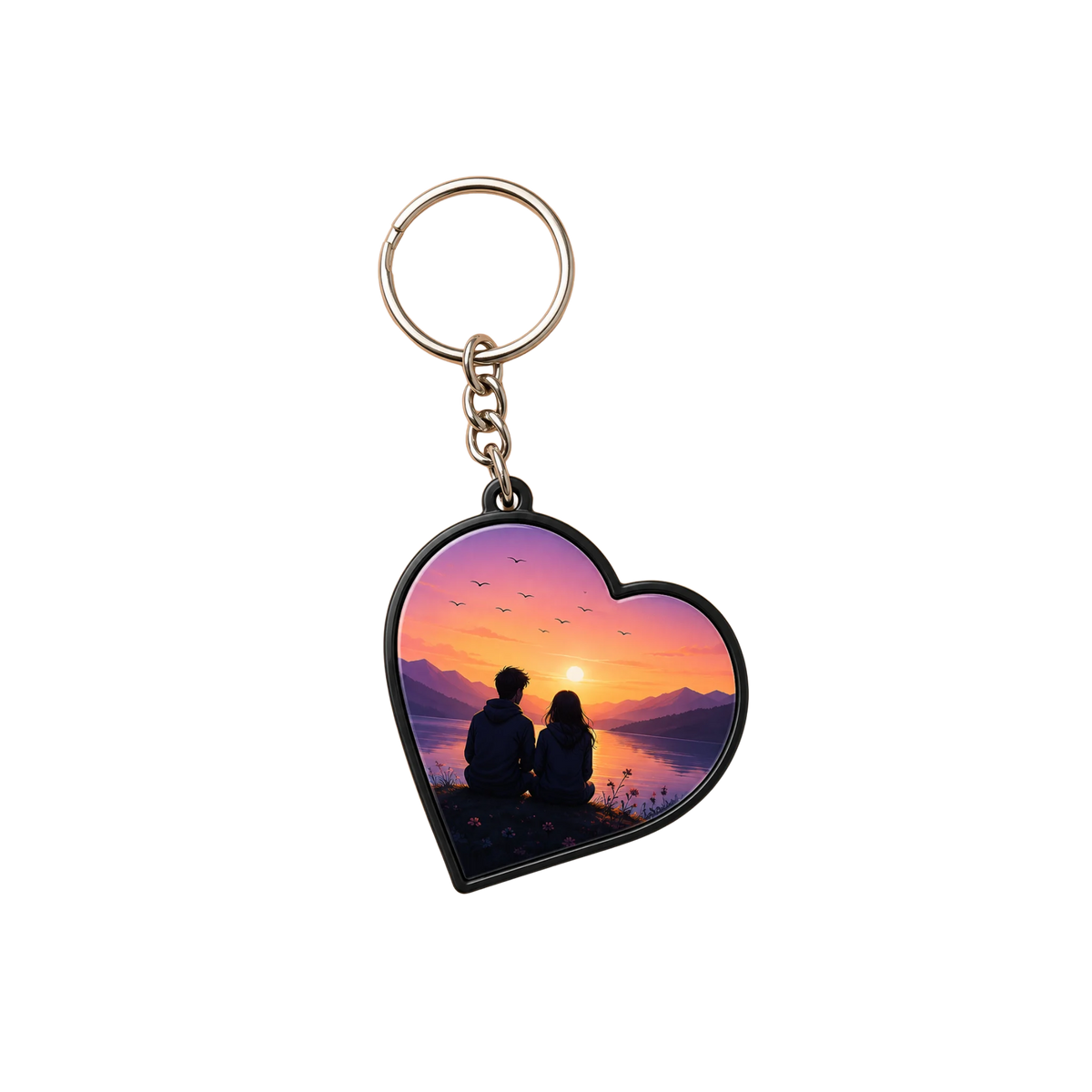 Plastic Metal Keychain Black