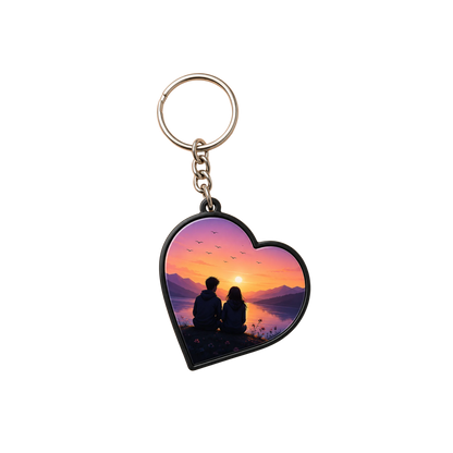 Plastic Metal Keychain Black