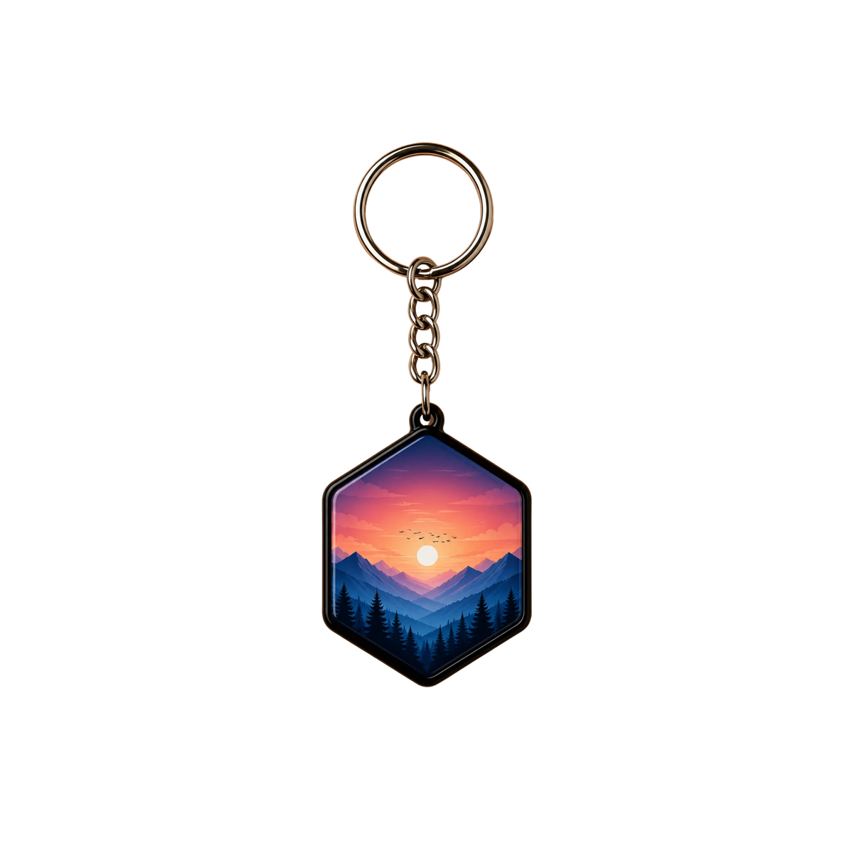 Plastic Metal Keychain Black