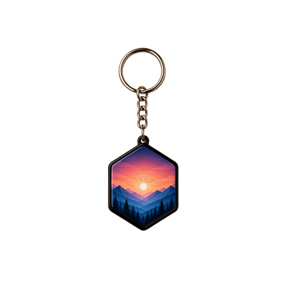 Plastic Metal Keychain Black