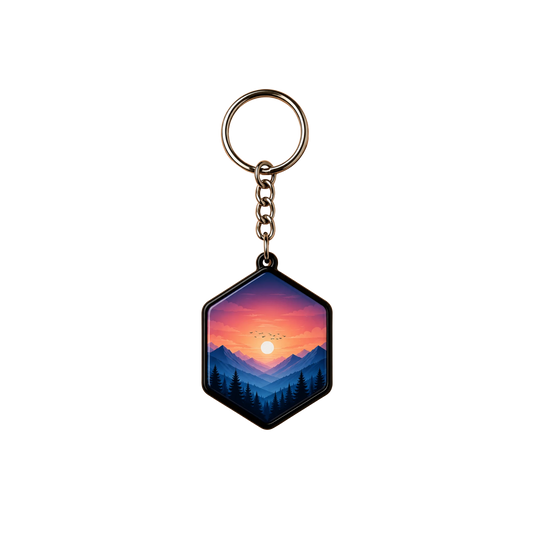 Plastic Metal Keychain Black