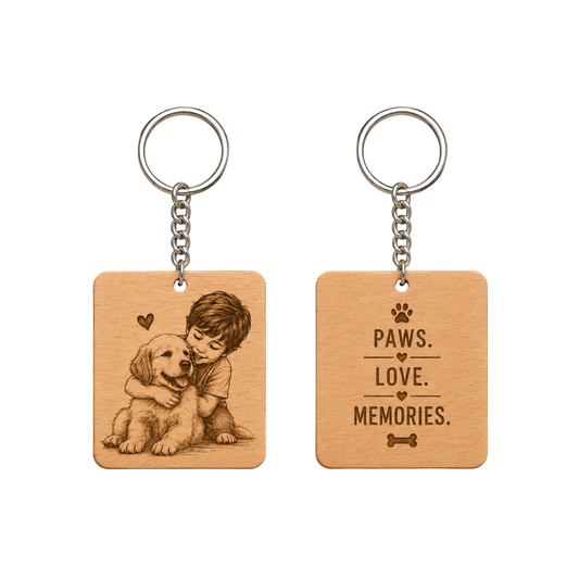 MDF Double Side Keychain
