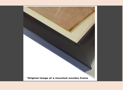 Wooden frame with a black border on a white background