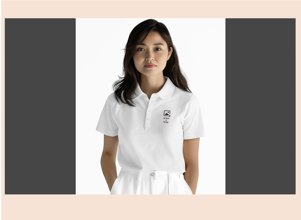 White Blended Cotton Collar T-Shirt – Solid & Customizable | Unisex Polo | GiliGily