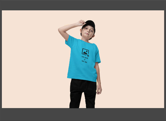 Personalized-aqua-blue-kids-cotton-round-neck-tshirt-giligily-003