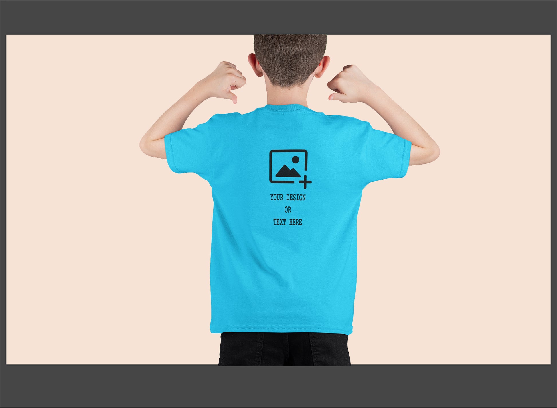 Personalized-aqua-blue-kids-cotton-round-neck-tshirt-giligily-004