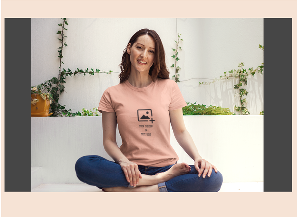 Peach Cotton Round Neck T-Shirt – Solid & Customizable | GiliGily