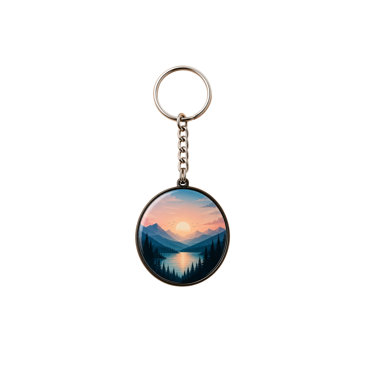 Plastic Metal Keychain Black