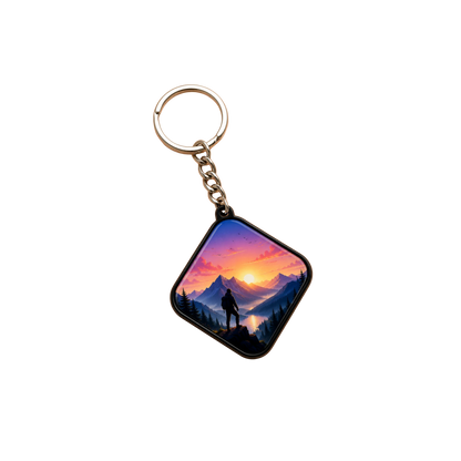 Plastic Metal Keychain Black