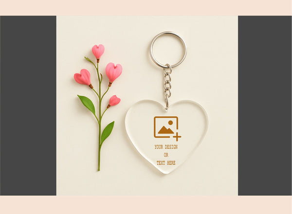 Personalized Acrylic Keychain – Heart – 2×2 Inch – Single Side