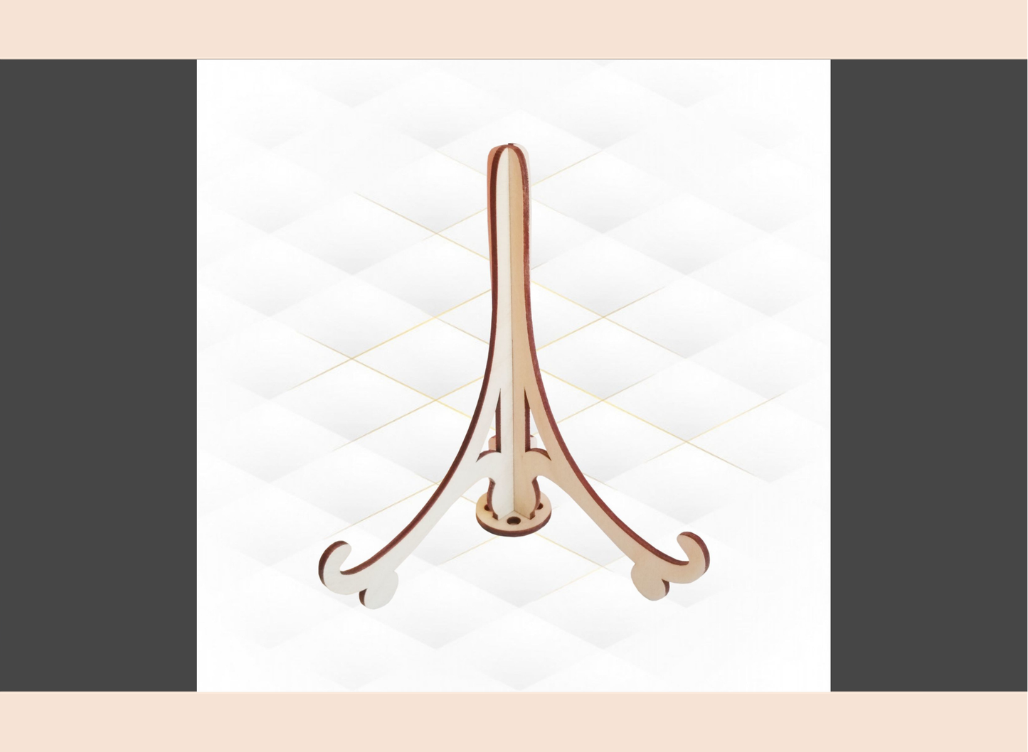 Decorative wooden stand on a white background