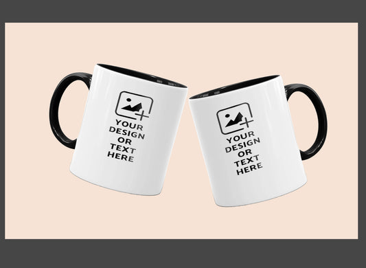 Custom black colored mug with personalized design – Ideal gifting option by GiliGily.
