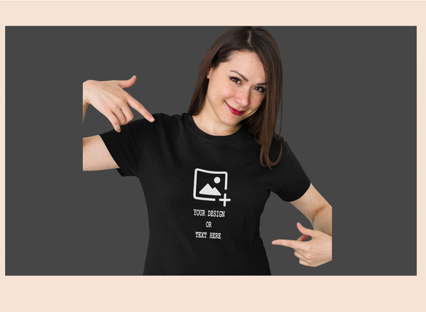 Black Cotton Round Neck T-Shirt – Solid & Customizable | GiliGily