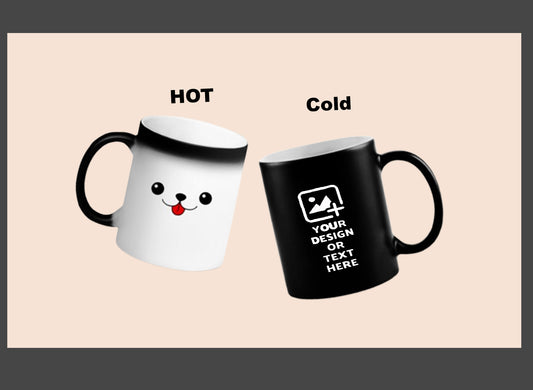 Black & White Heat-sensitive magic mug revealing photo print – Custom mug by GiliGily.
