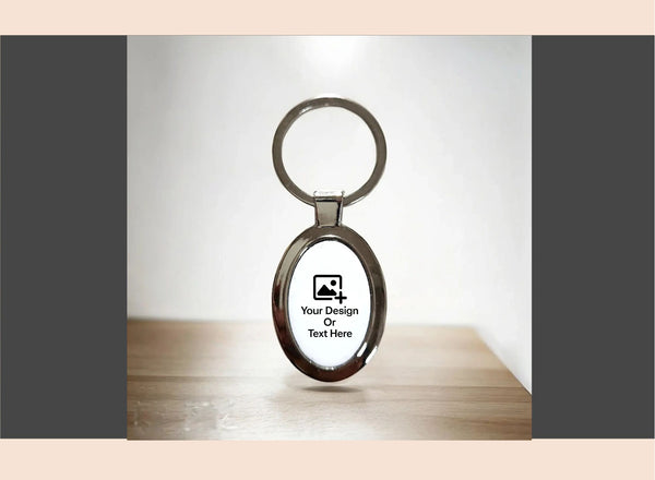 Classic Oval Metal Keychain – Front Side Customizable | Giligily