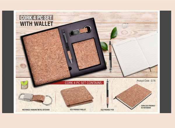 Cork 4-Piece Gift Set with Wallet & Eco-Friendly Pen