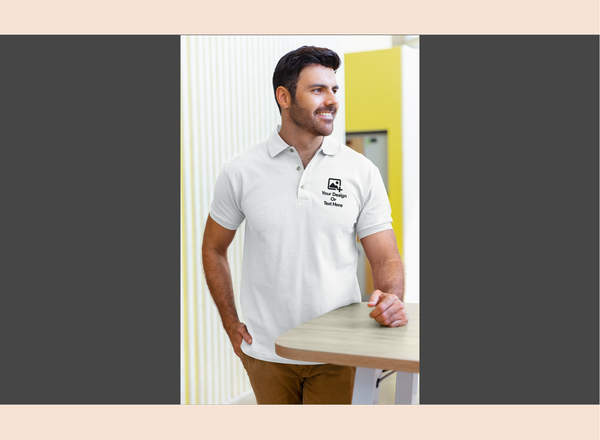 White Polyester Collar T-Shirt - Premium Print Canvas | Classic Performance | GiliGily