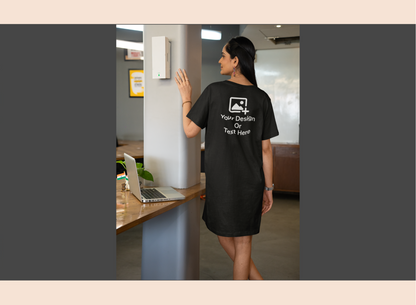 custom-tshirt-dress-black-woman-back