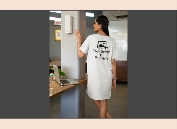White Cotton T-Shirt Dress  | Solid & Customizable | GiliGily