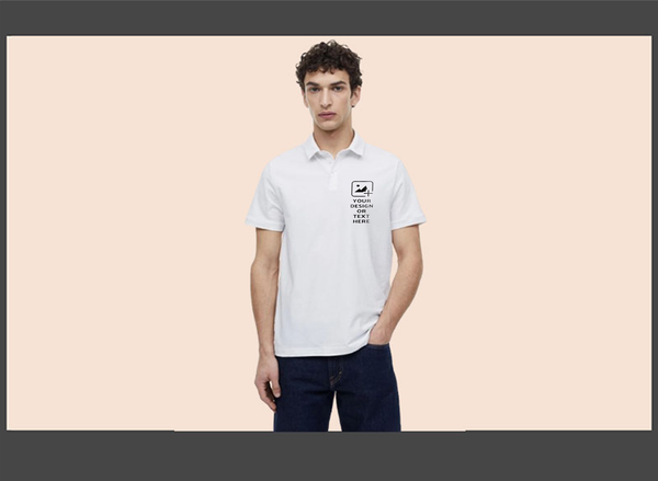 White Cotton Collar T-Shirt – Solid & Customizable | Unisex Polo | GiliGily