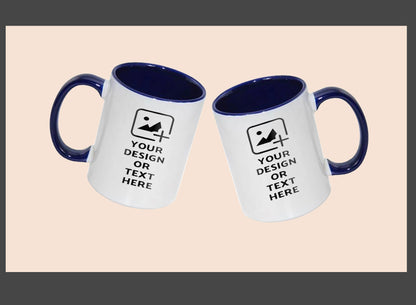 Custom dark blue colored mug with personalized design – Ideal gifting option by GiliGily.