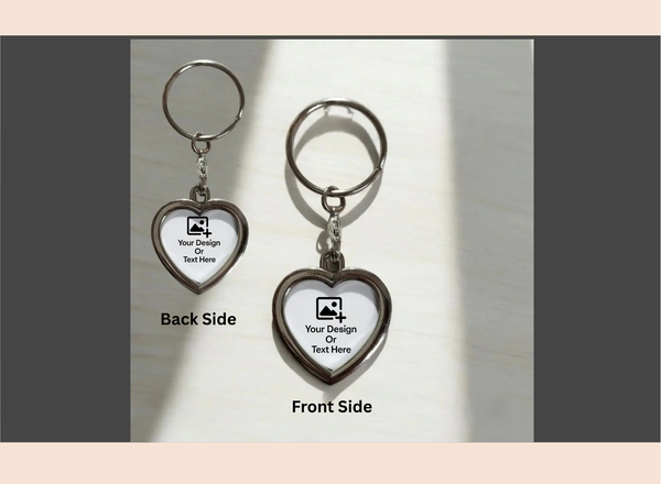 Dual-Side Heart Shaped Metal Keychain- Customizable | Giligily