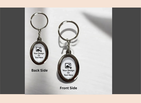 Dual-Side Oval Metal Keychain- Customizable | Giligily