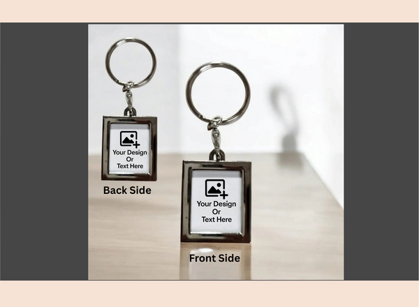 Dual-Side Rectangle Metal Keychain – Customizable | Giligily