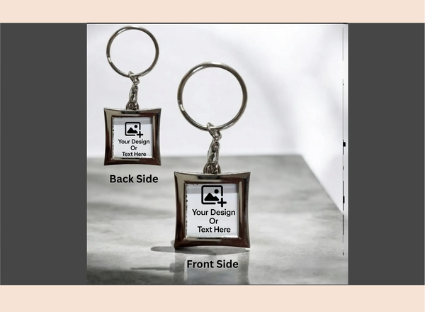 Dual-Side Square Metal Keychain - Customizable | Giligily