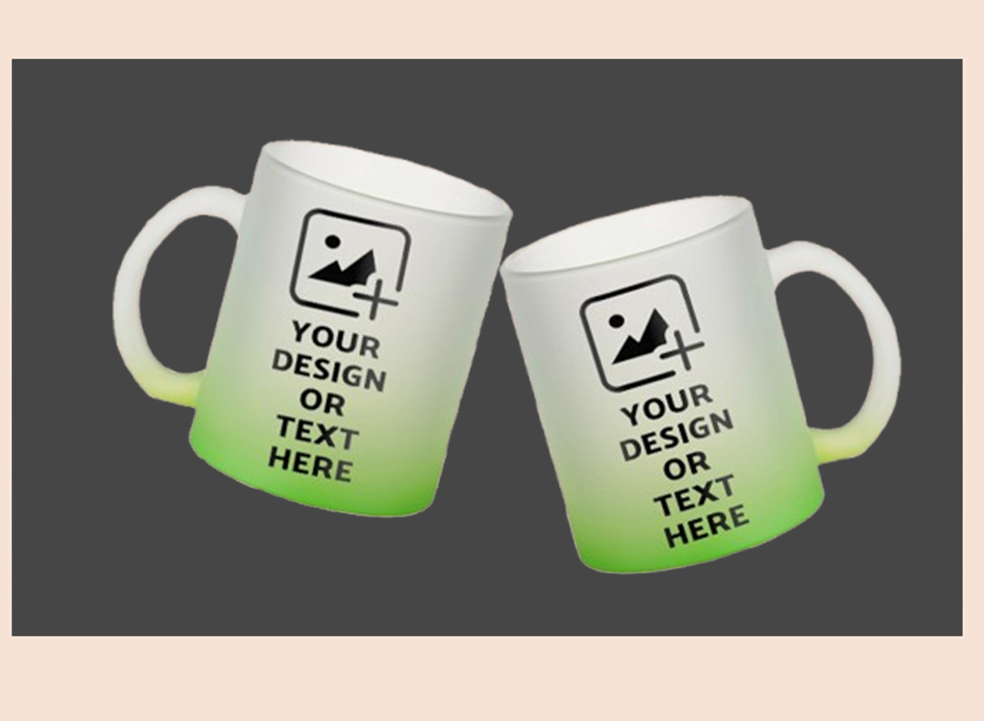 Frosted green color mug with personalized print – Elegant gift mug by GiliGily